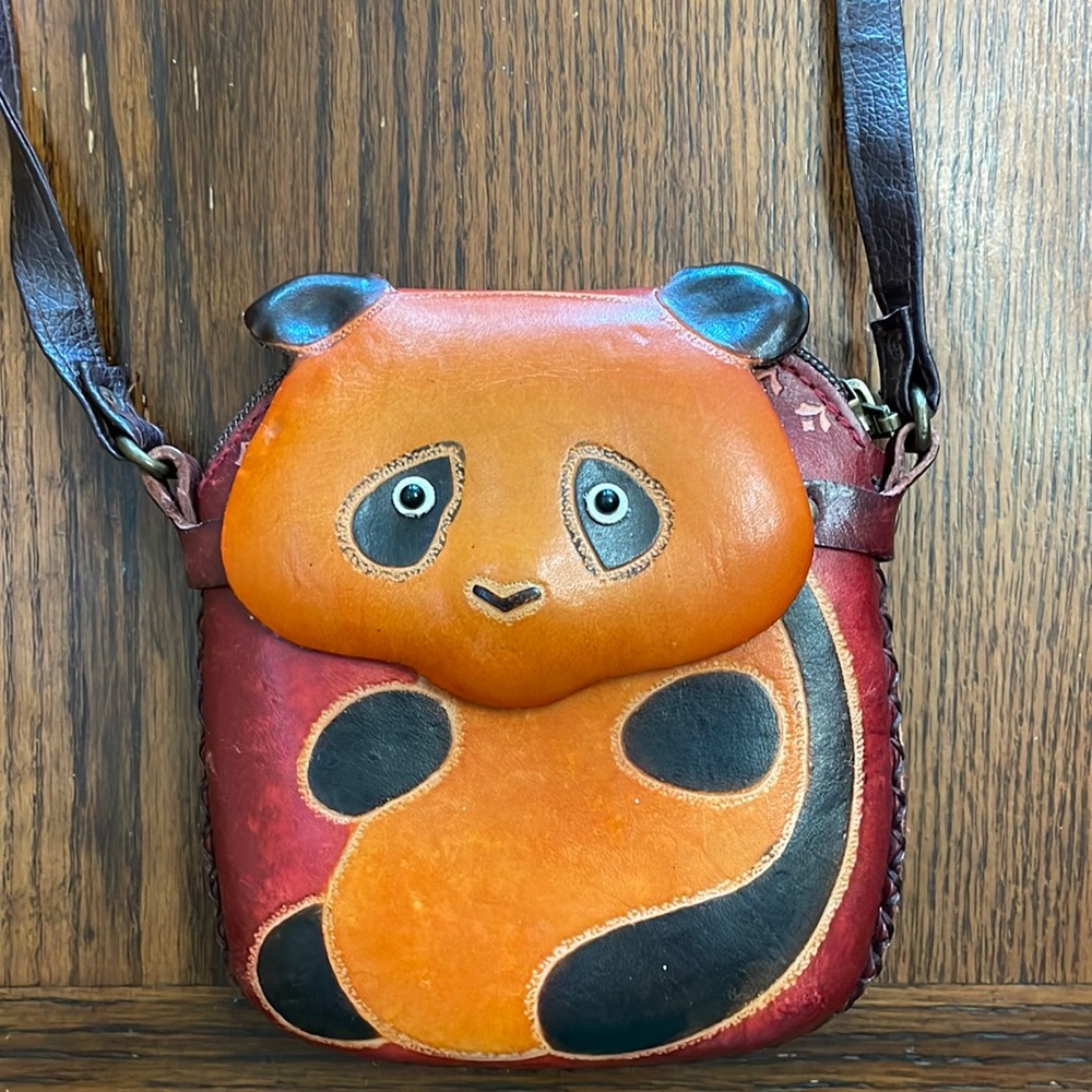 Unique Panda Leather Crossbody